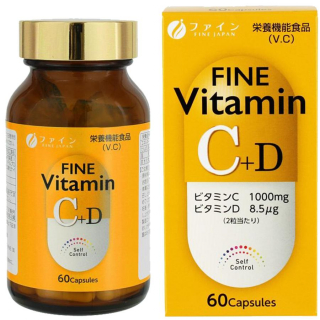 Витамин C+D, 60 капсул, FINE