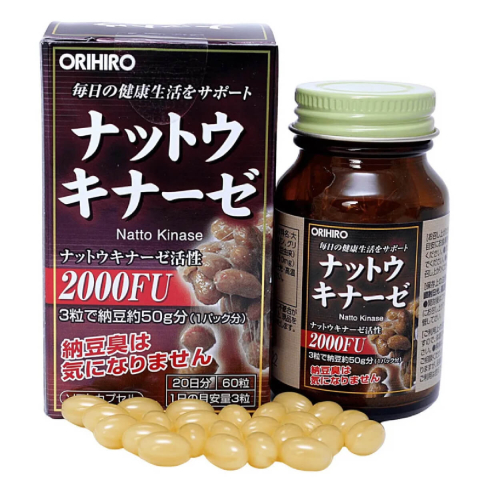Натто Киназа 2000 FU, 60 таблеток, ORIHIRO
