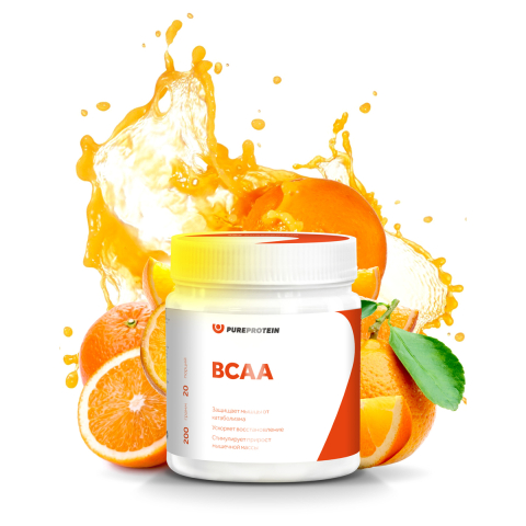 Аминокислоты BCAA, вкус «Апельсин», 200 гр, Pure Protein