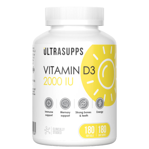 Витамин Д3, 180 капсул, Ultrasupps