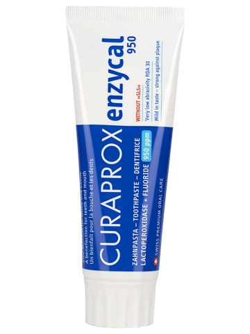 Зубная паста для чувствительной эмали зубов Enzycal 950 ppm, 6+, 75ml, Curaprox