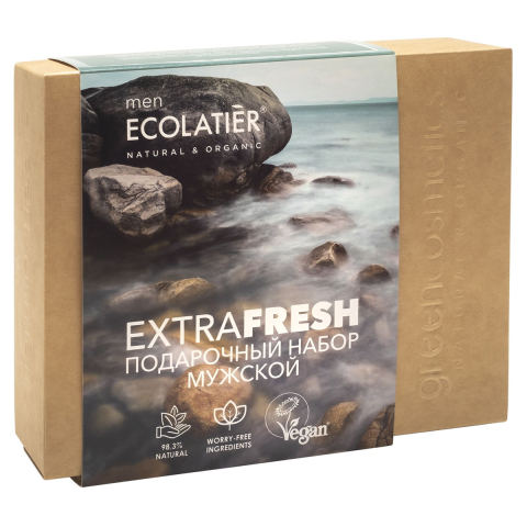 Подарочный набор  Extra Fresh для мужчин, 2 продукта, Ecolatier, Уценка