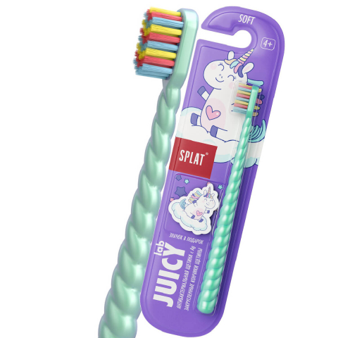 Детская зубная щетка Магия единорога с ионами серебра, цвет в ассортименте, 5+, Splat