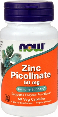 Пиколинат цинка, 50 мг, 60 вегетарианских капсул, NOW