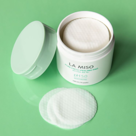 Очищающие и отшелушивающие пэды для лица pH 5.0, 70 шт, La Miso