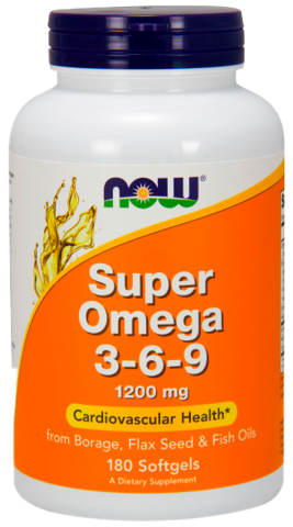 Супер Омега-3-6-9, 1200 мг, 180 капсул, NOW